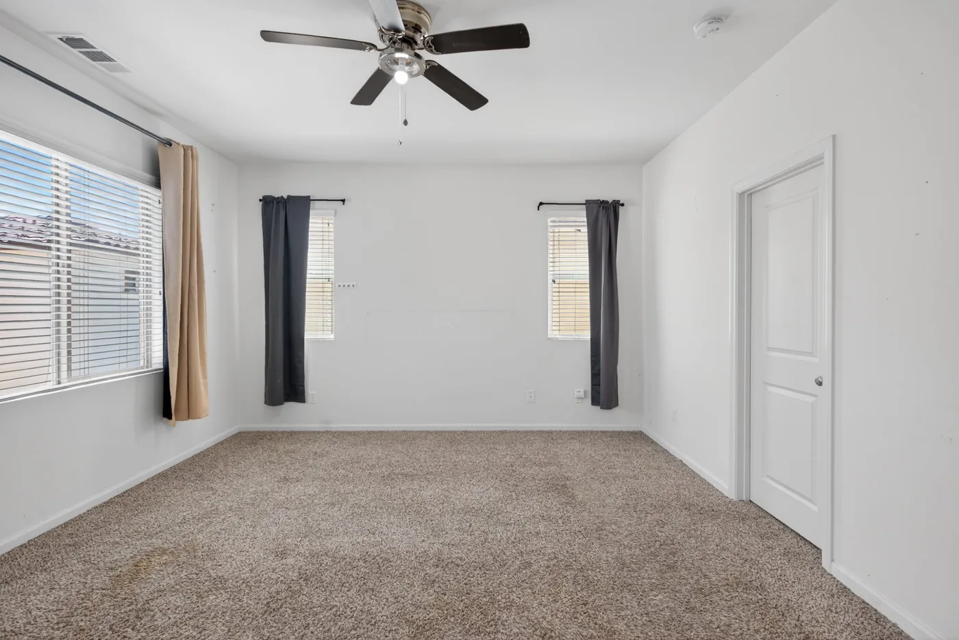 Empty bedroom before virtual staging