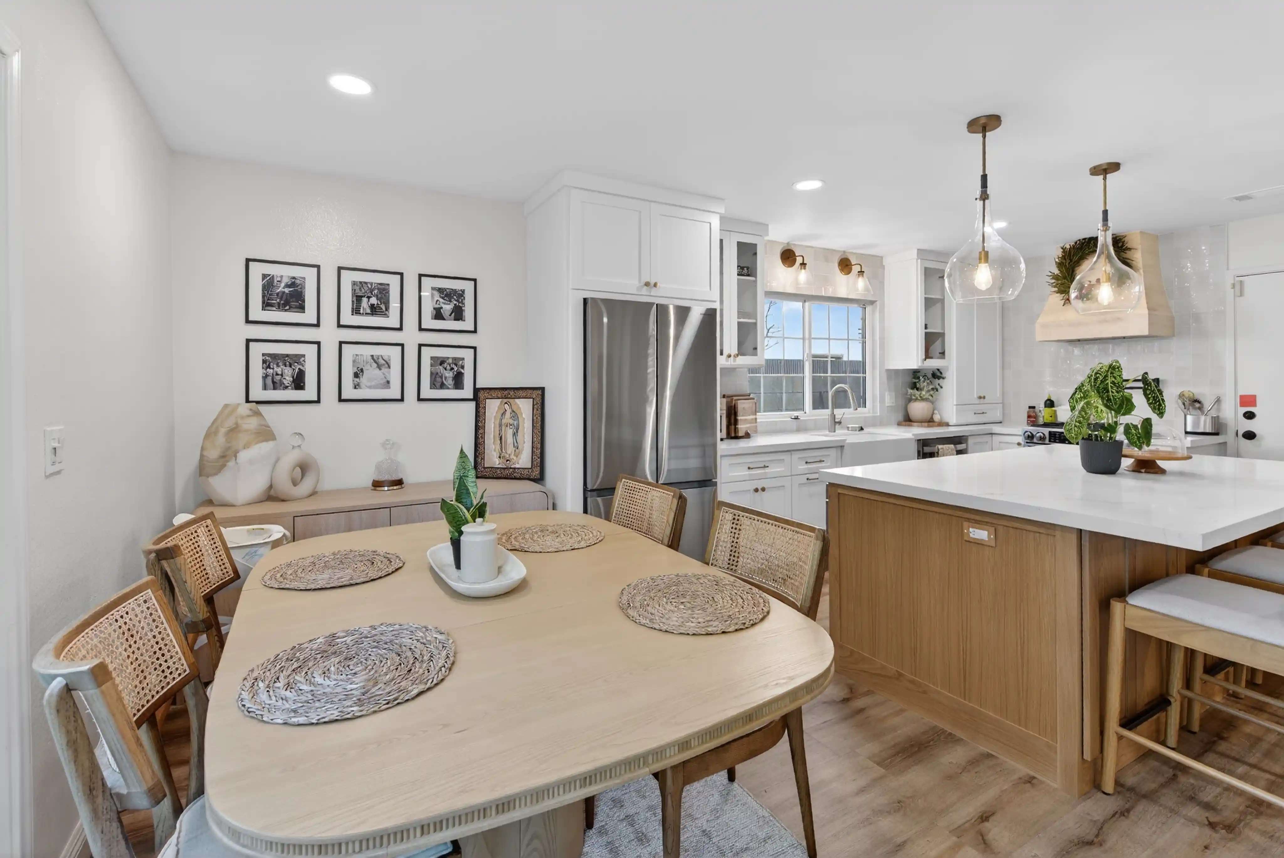 Airbnb warm dining room photography Southern California